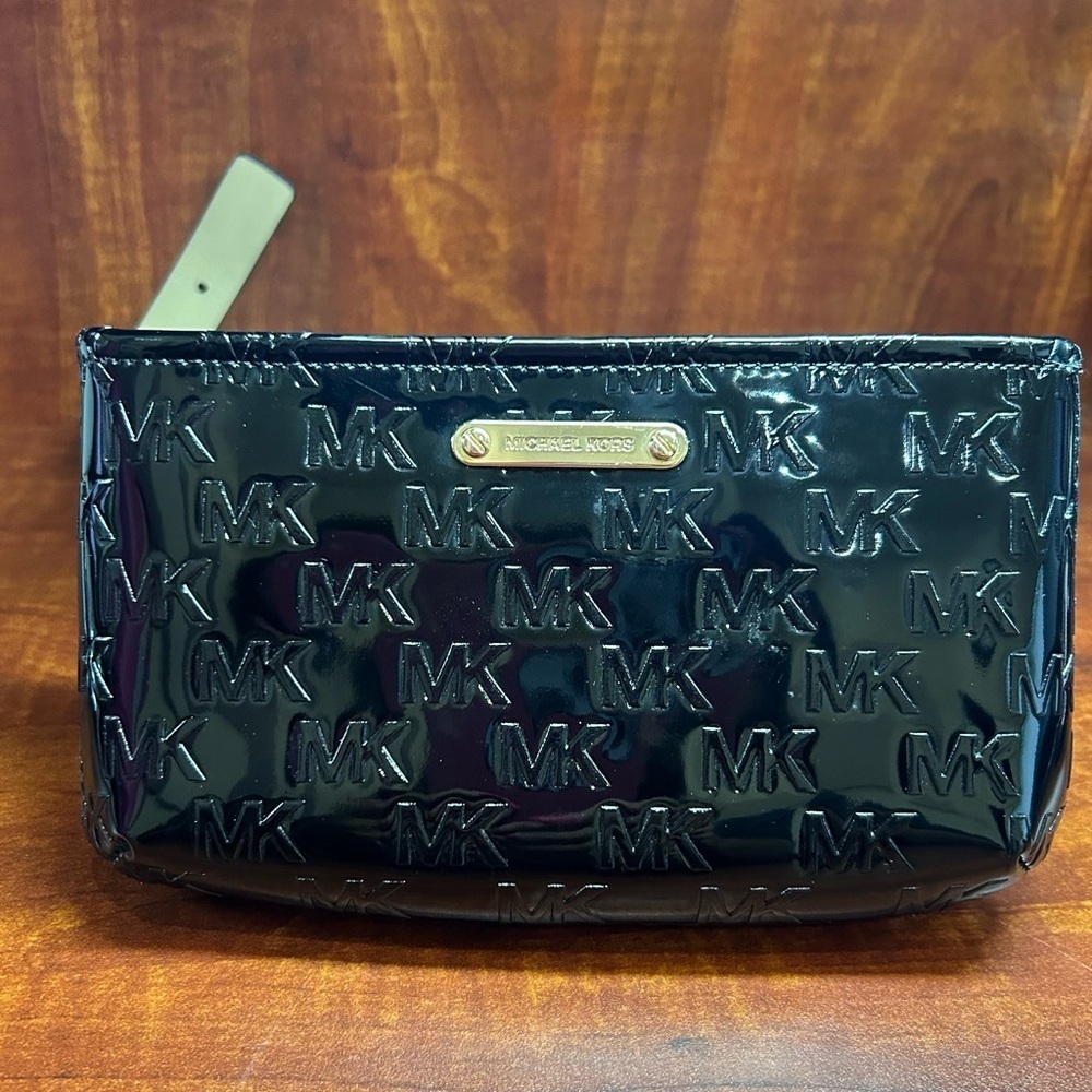 Michael Kors Glossy Black Embossed Belt Bag/Crossbody